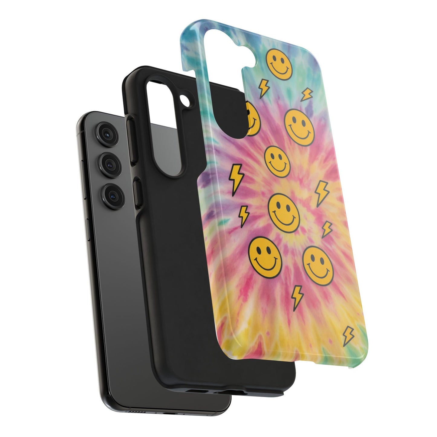 Colorful Smiley Lightning Tough Phone Case - Fun & Durable