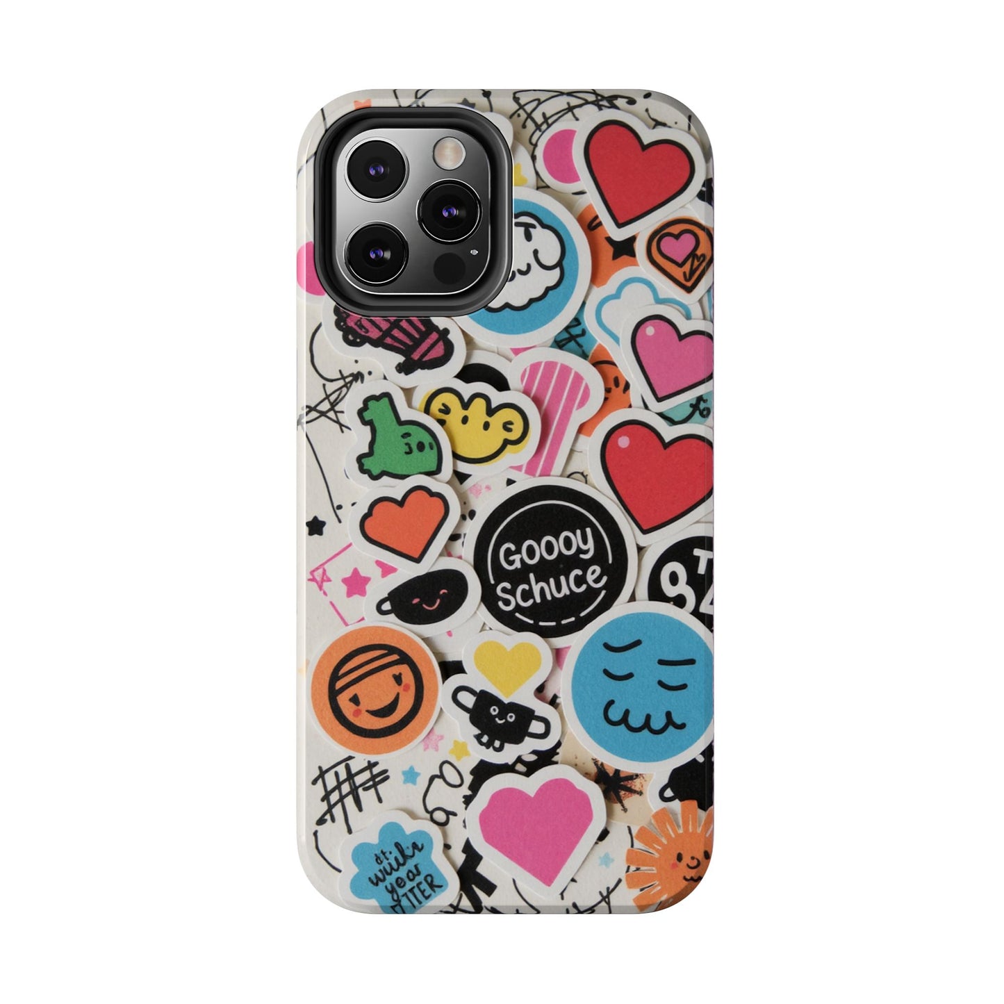 Colorful Stickers Phone Case - Fun & Trendy Tough Phone Cases