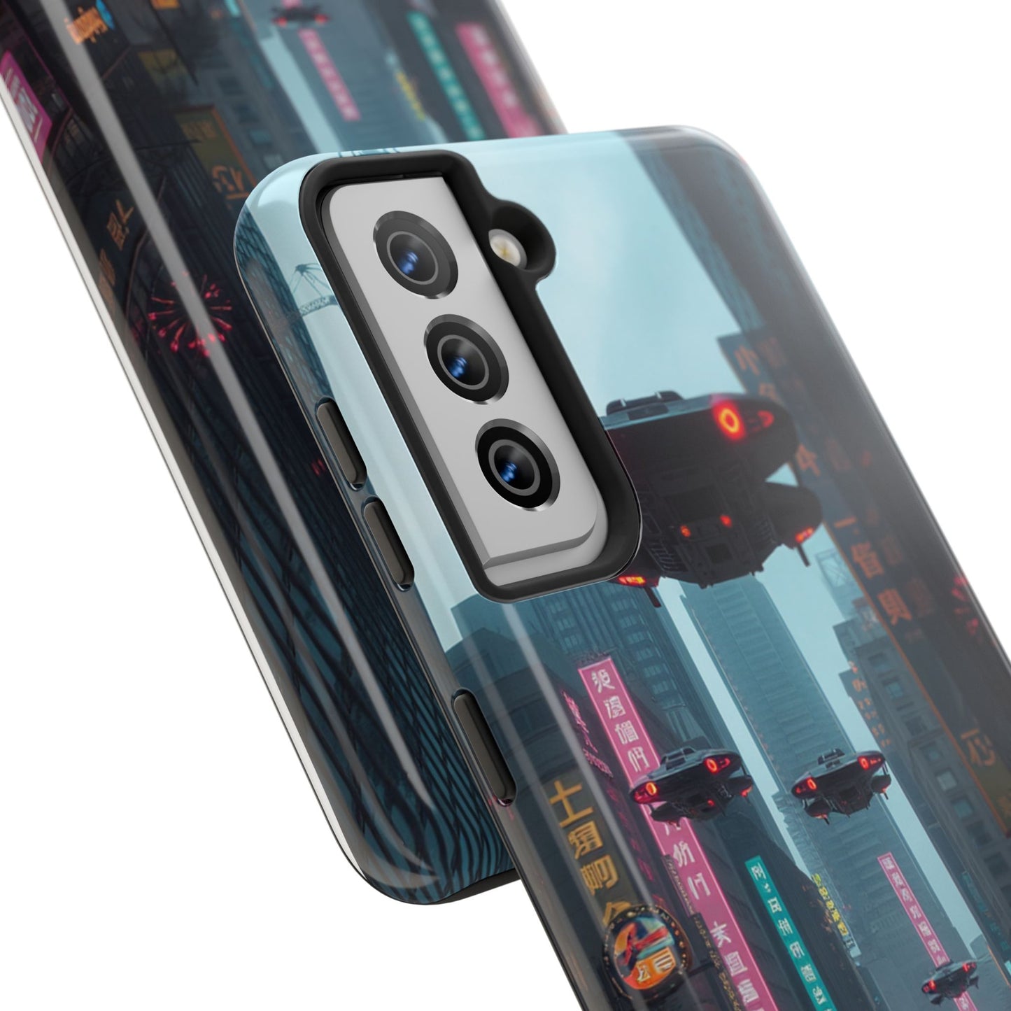 Futuristic City Tough Phone Case - Sci-Fi Design for Urban Explorers