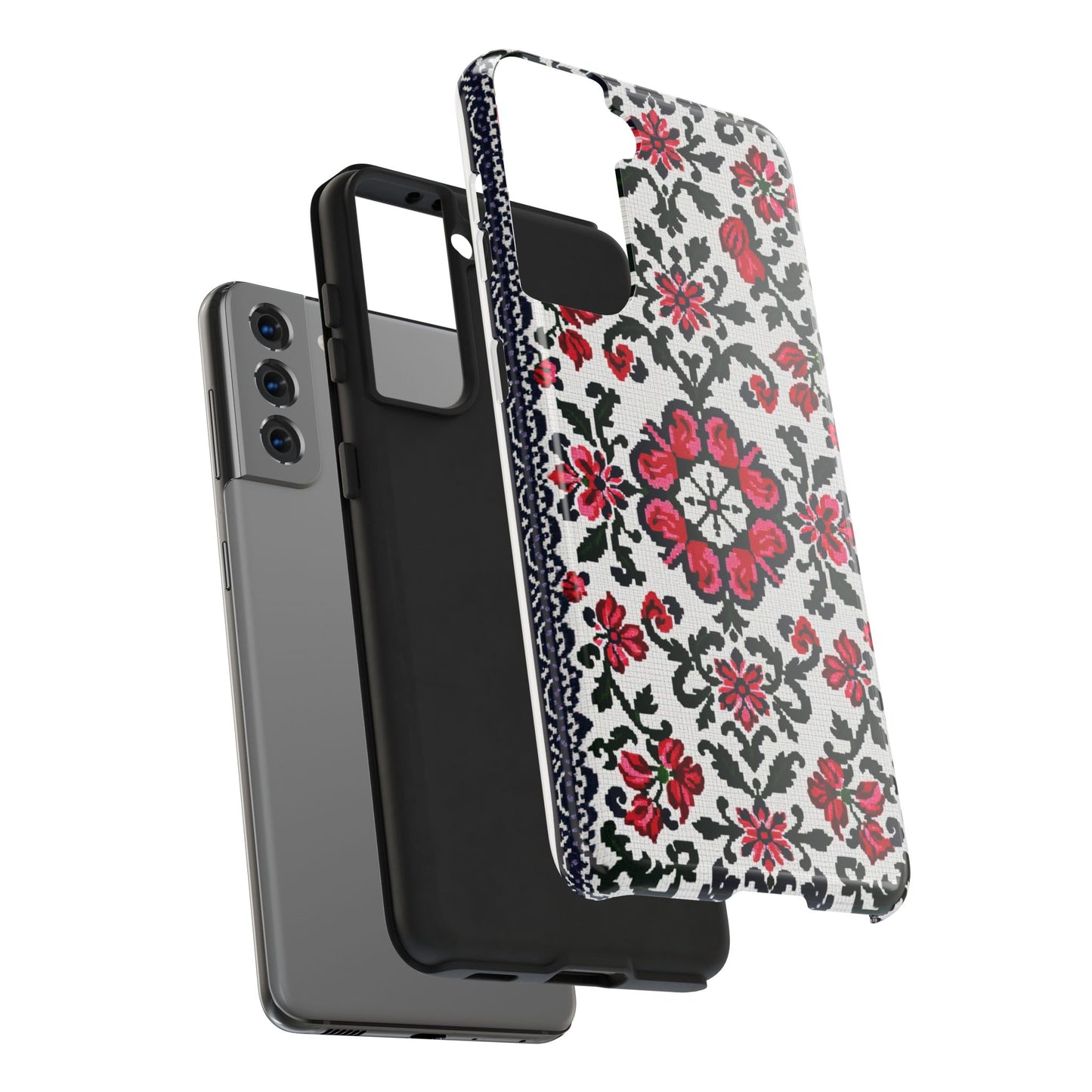 Traditional Knit Floral Design | Tough Phone Case - Durable Protection for iPhone