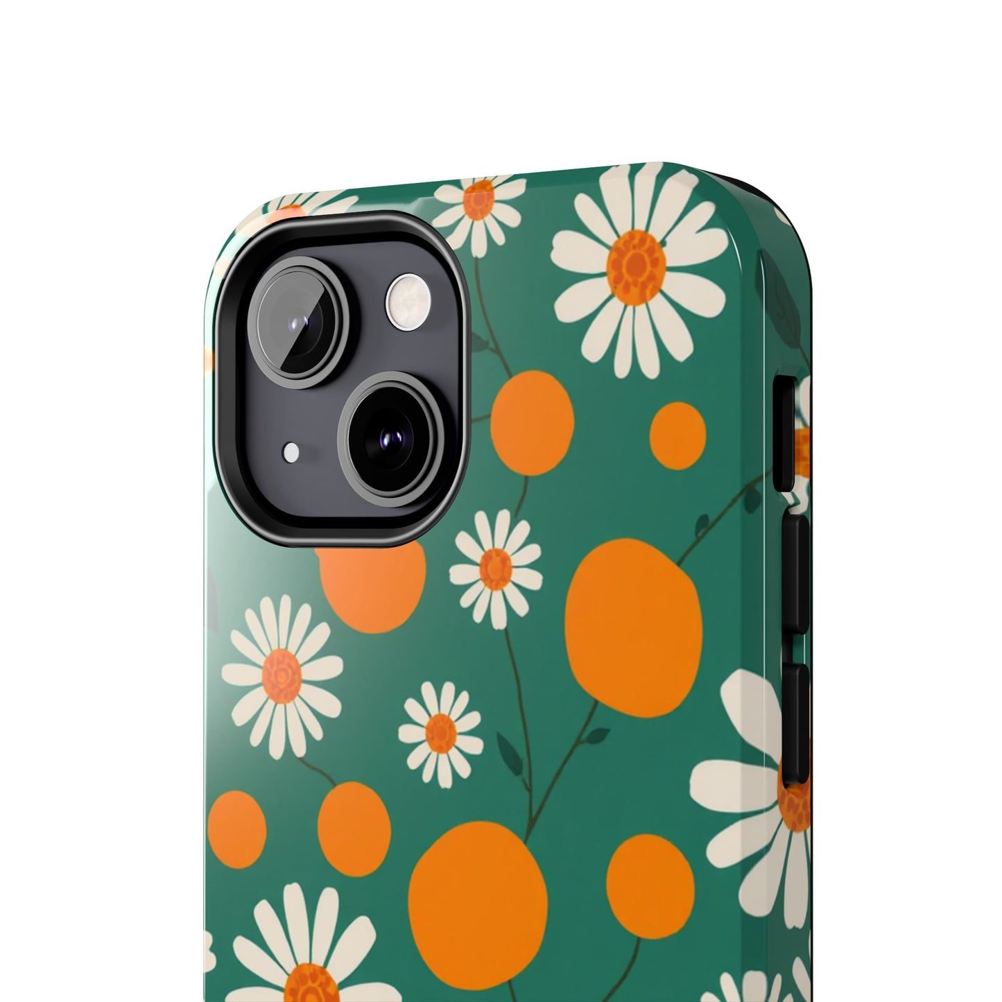 Floral Tough Phone Case - Daisy & Orange Design