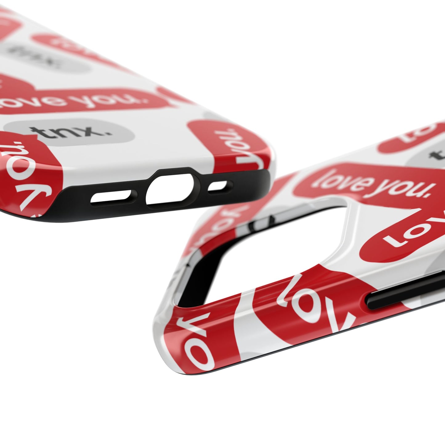 Love You&Tnx Tough Phone Case - Stylish and Protective for iPhone