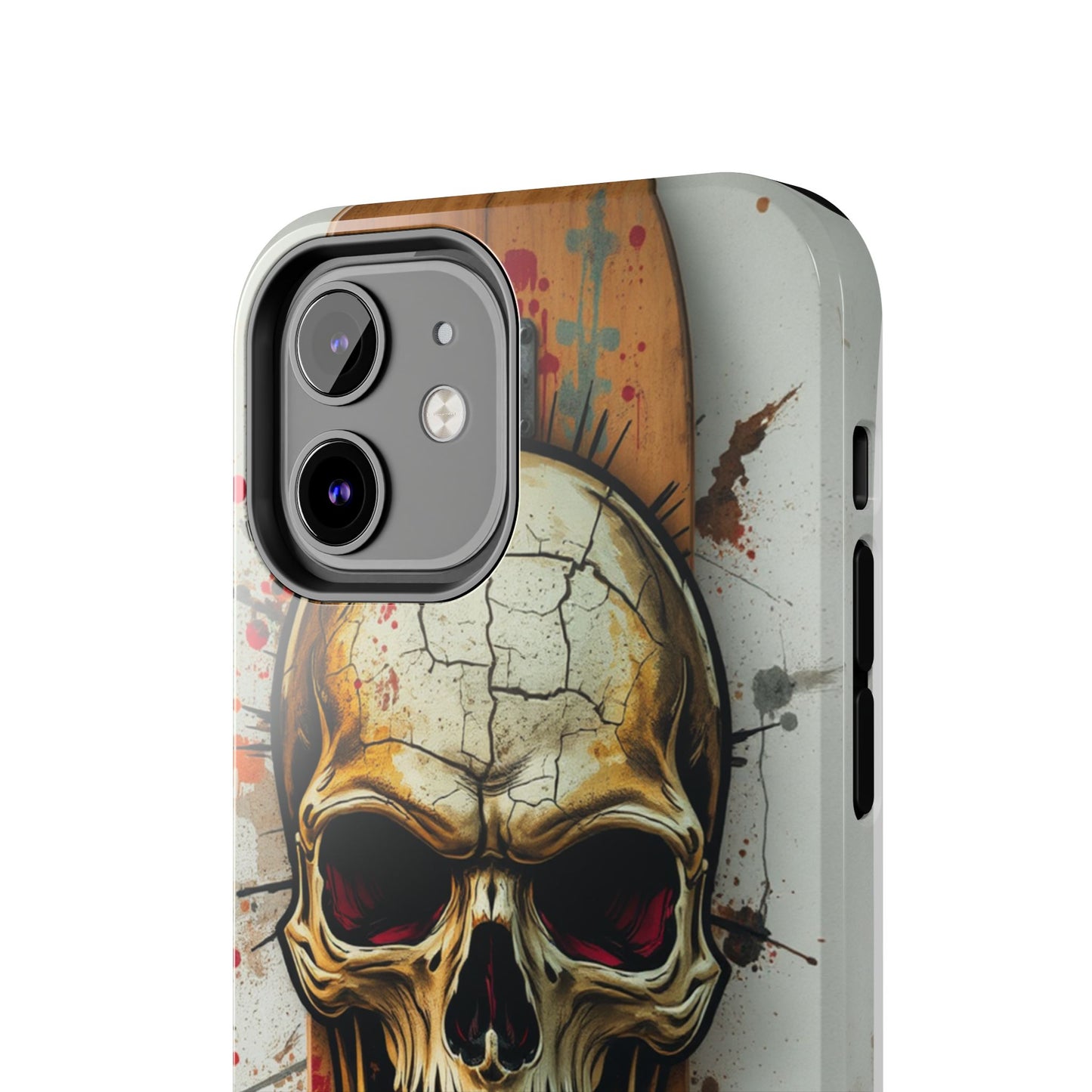 Edgy Skull Tough Phone Case - Durable Protection for Skateboard Enthusiasts