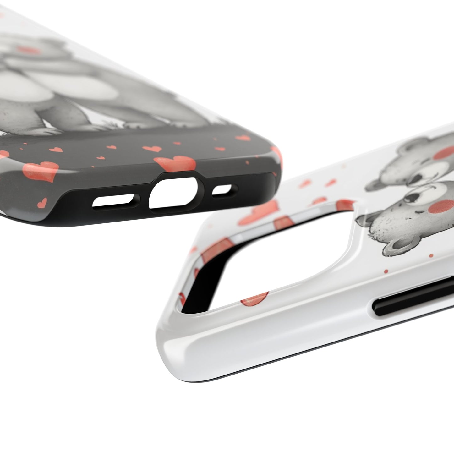 Cute Bear Love Tough Phone Case - Perfect for Valentine's Day & Couples