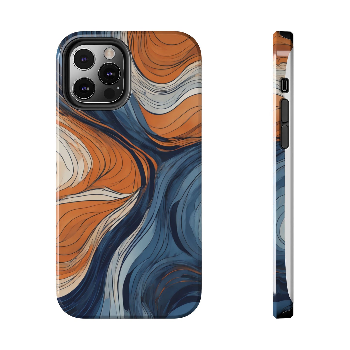Artistic Tough Phone Case - Vibrant Abstract  Waves Design - for iPhone