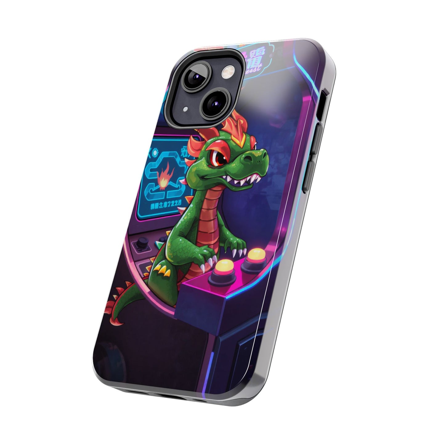 Retro Gamer Tough Phone Case with Dragon Design