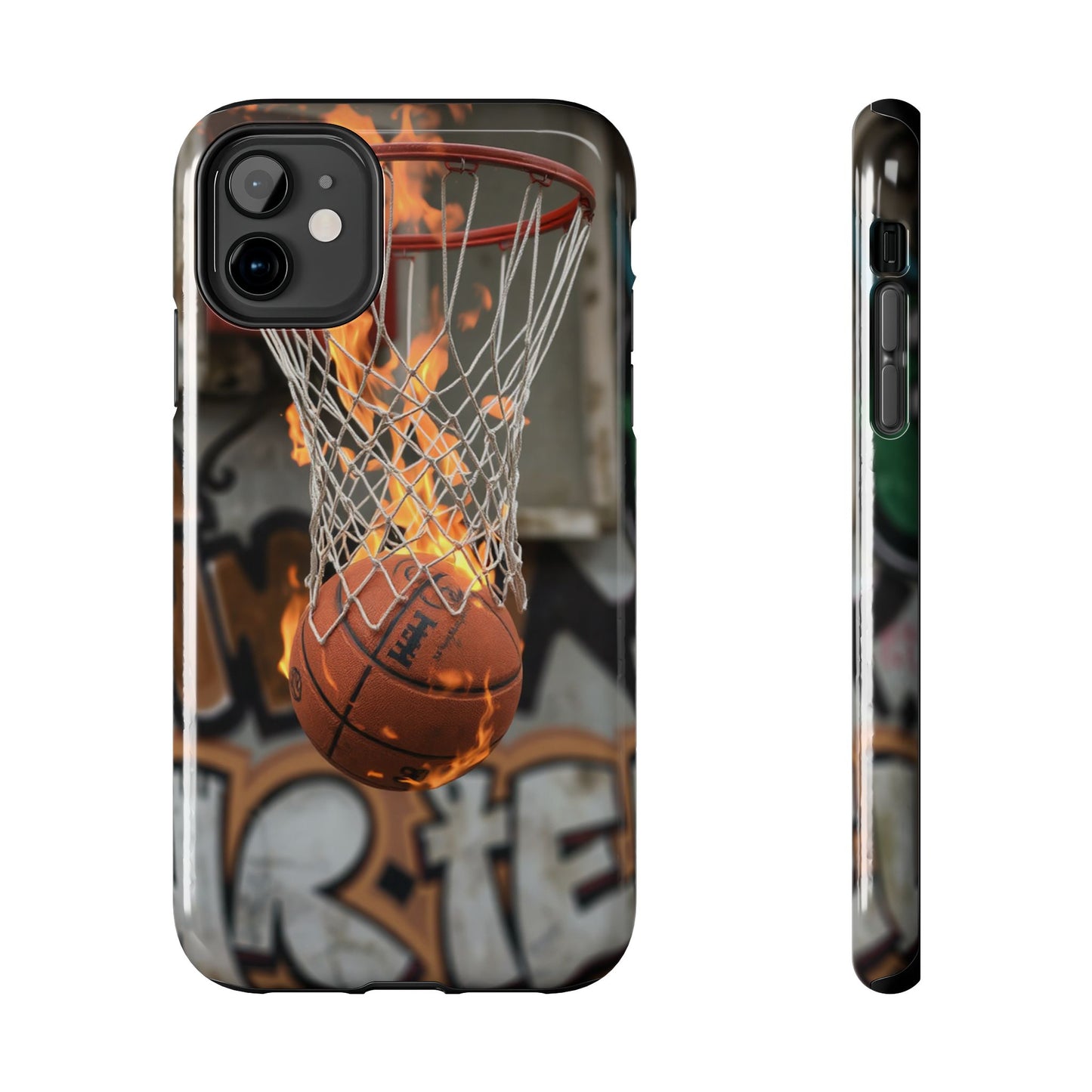 Fire Basketball Tough Phone Case - Durable Sporty Design for Athletes & Fans
