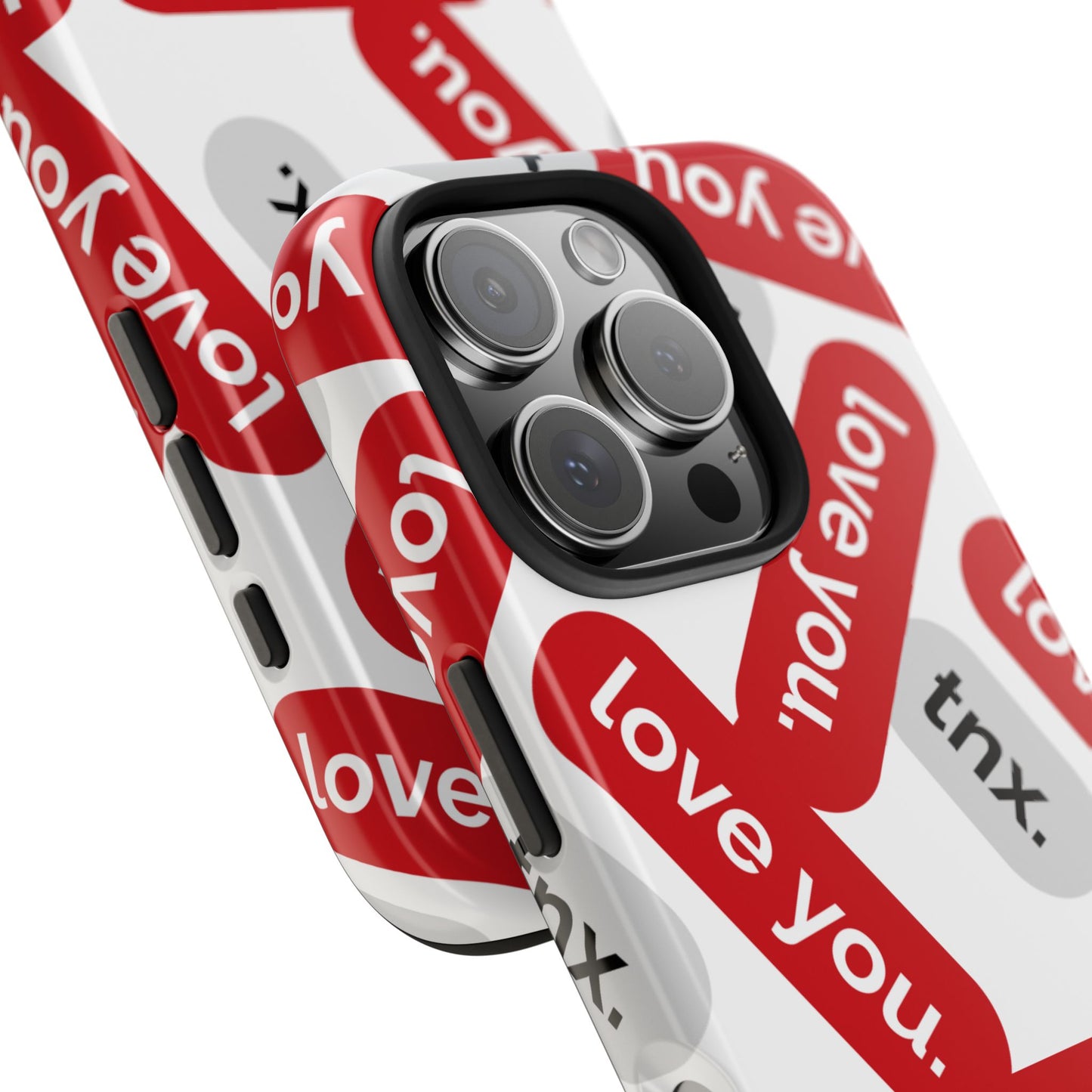 Love You&Tnx Tough Phone Case - Stylish and Protective for iPhone