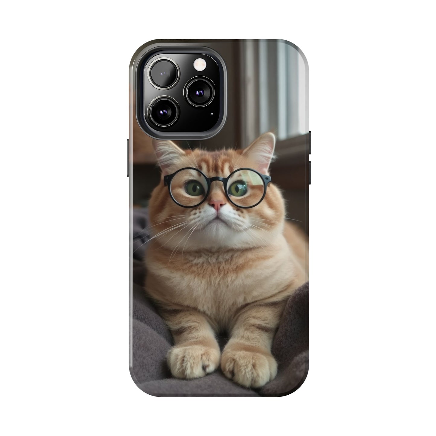 Cute Cat Glasses Tough Phone Case - Fun & Stylish Protection for Cat Lovers