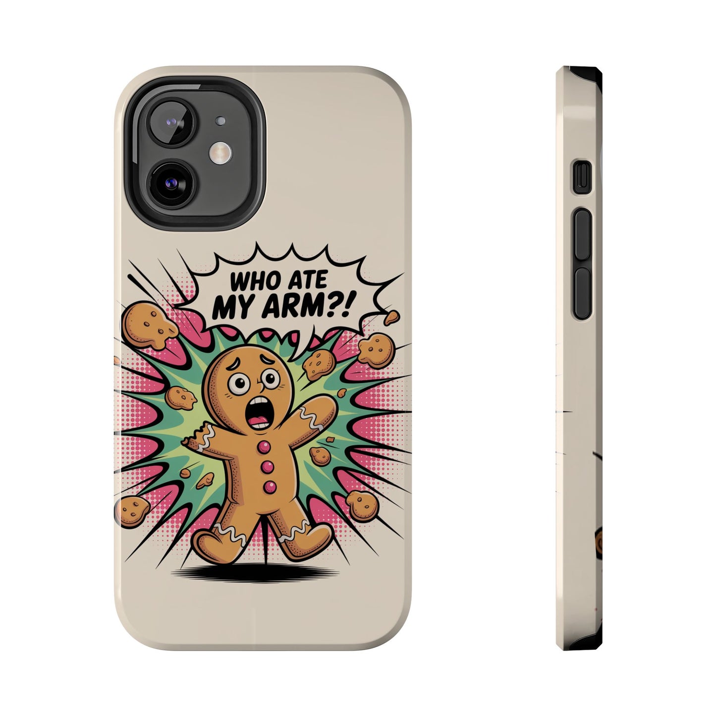 Funny Gingerbread Man Phone Case - Who Ate My Arm? Tough Protection
