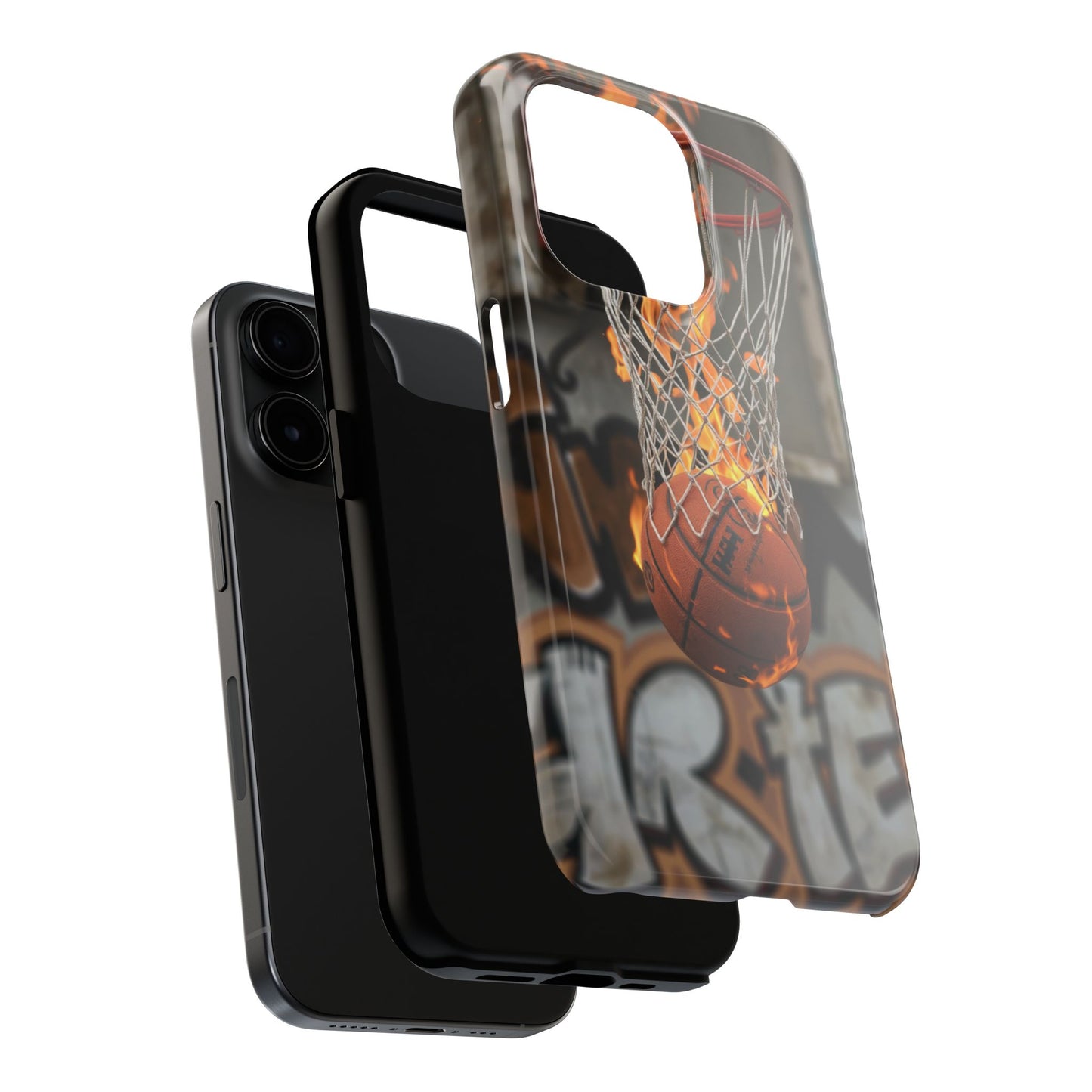 Fire Basketball Tough Phone Case - Durable Sporty Design for Athletes & Fans