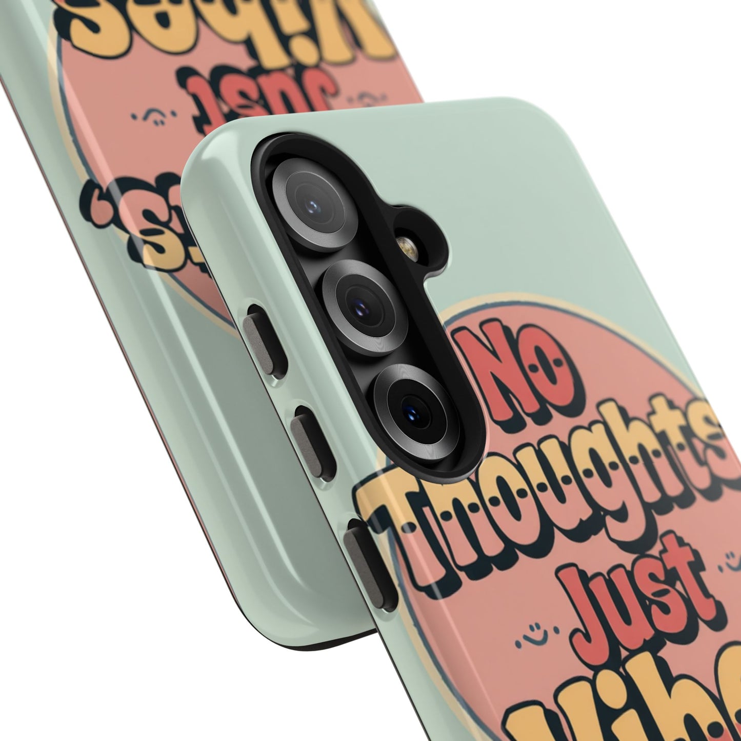 No Thoughts Just Vibes Phone Case - Fun Tough Phone Cover for Positive Energy