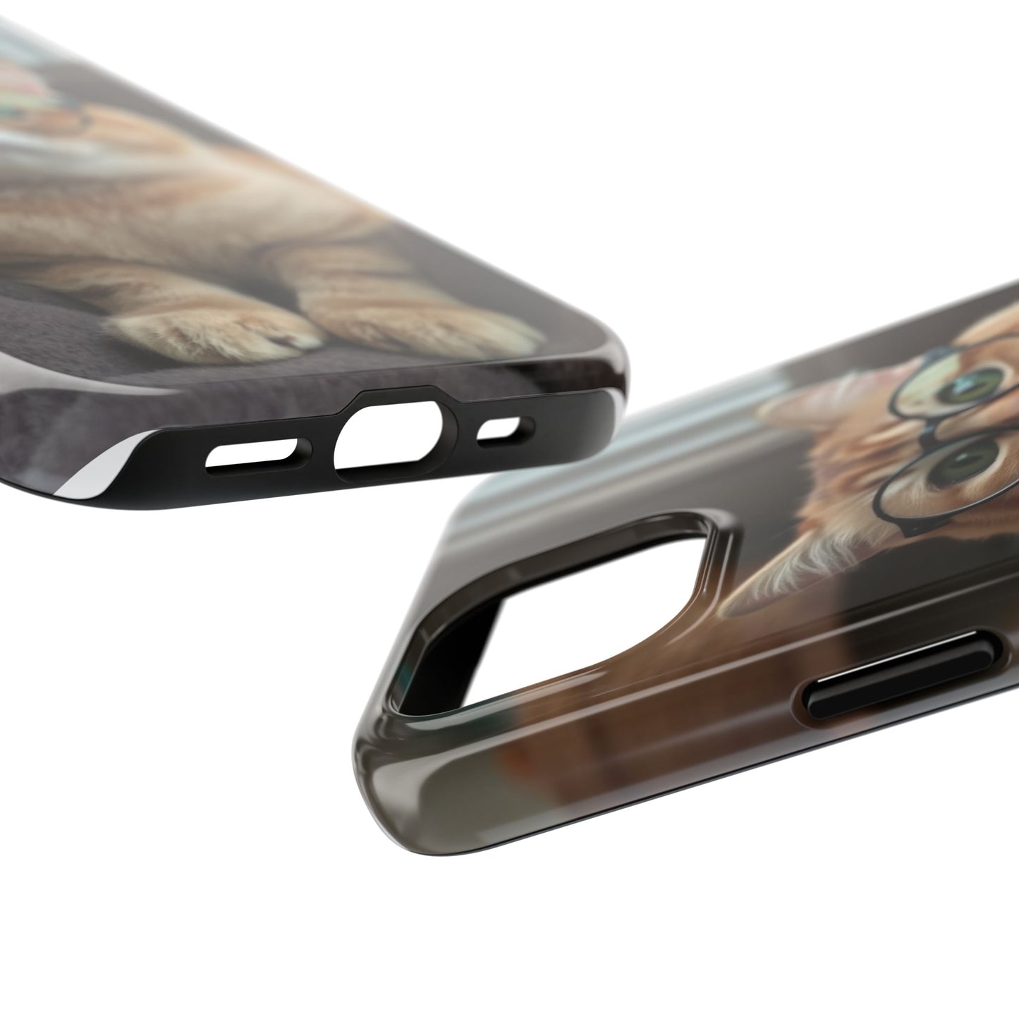 Cute Cat Glasses Tough Phone Case - Fun & Stylish Protection for Cat Lovers