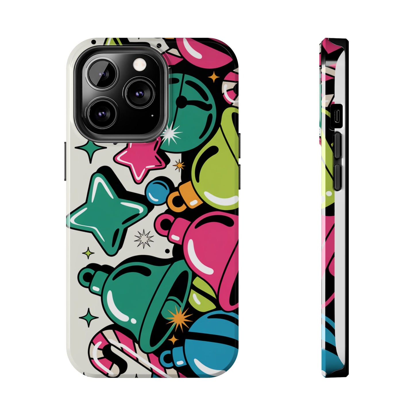 Retro 90's Colorful Bell Pattern Tough Phone Case for iPhones
