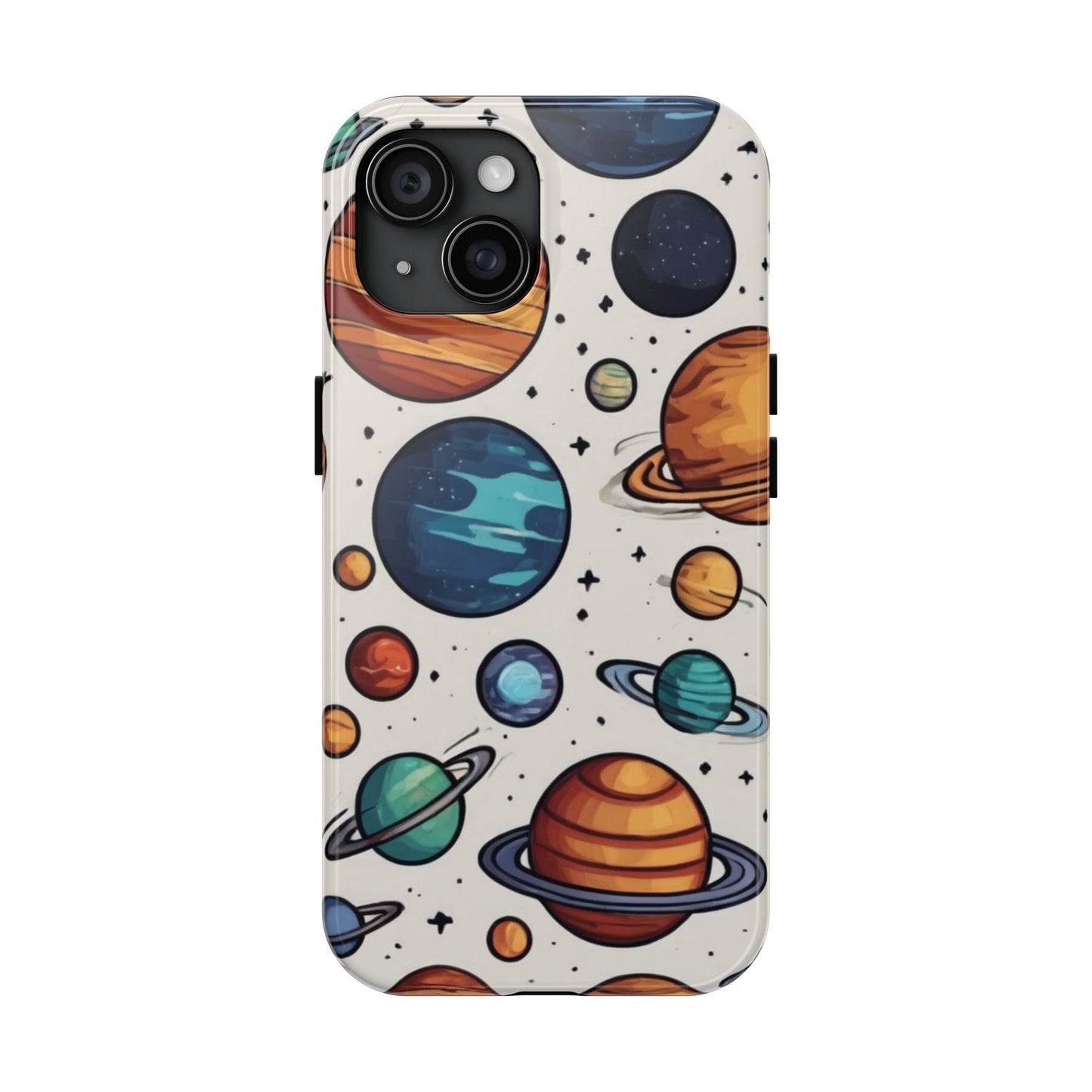 Cosmic Galaxy Tough Phone Case - Planetary Cartoon Design - for iPhone