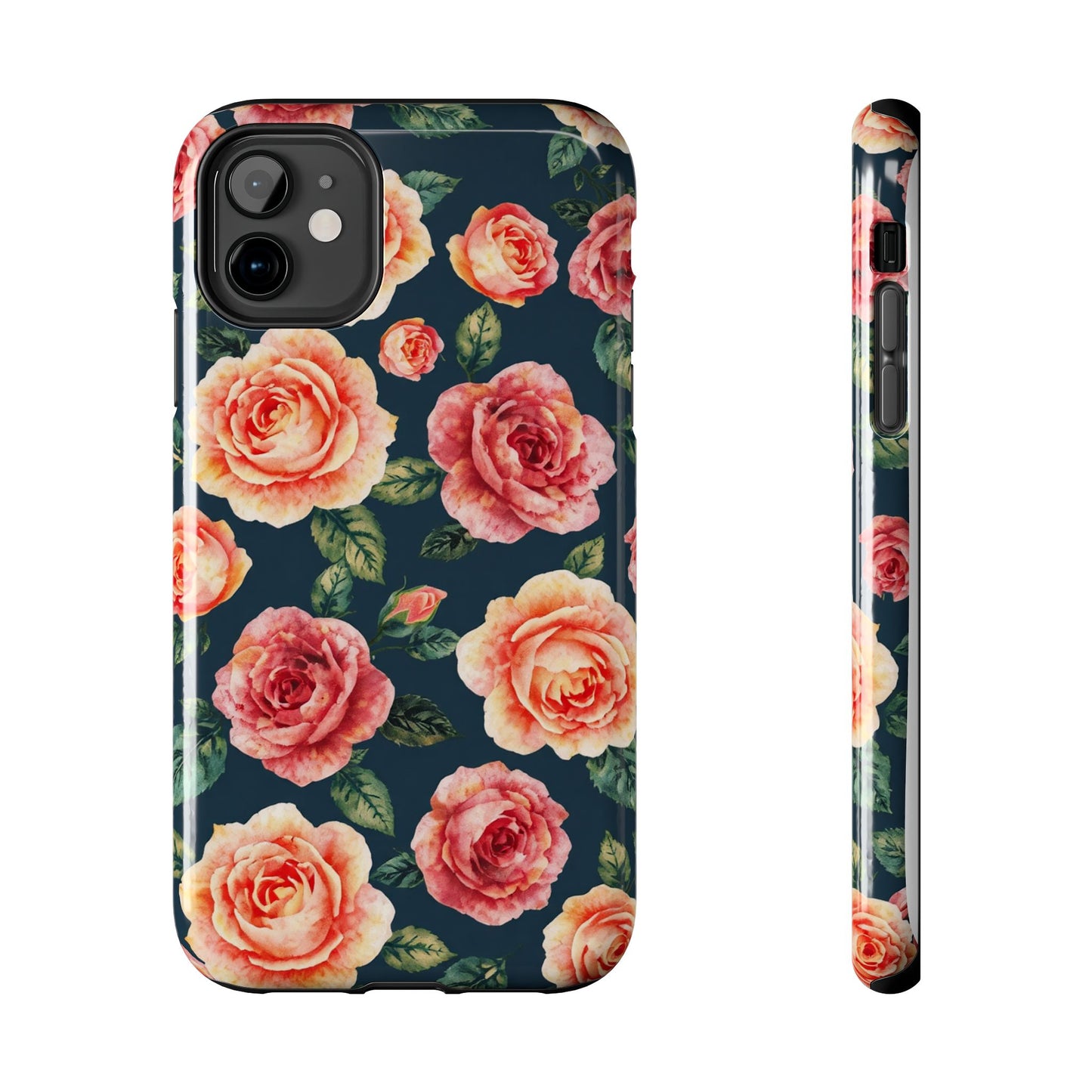 Floral Tough Phone Cases - Durable & Stylish New Age Rose Design - for iPhone