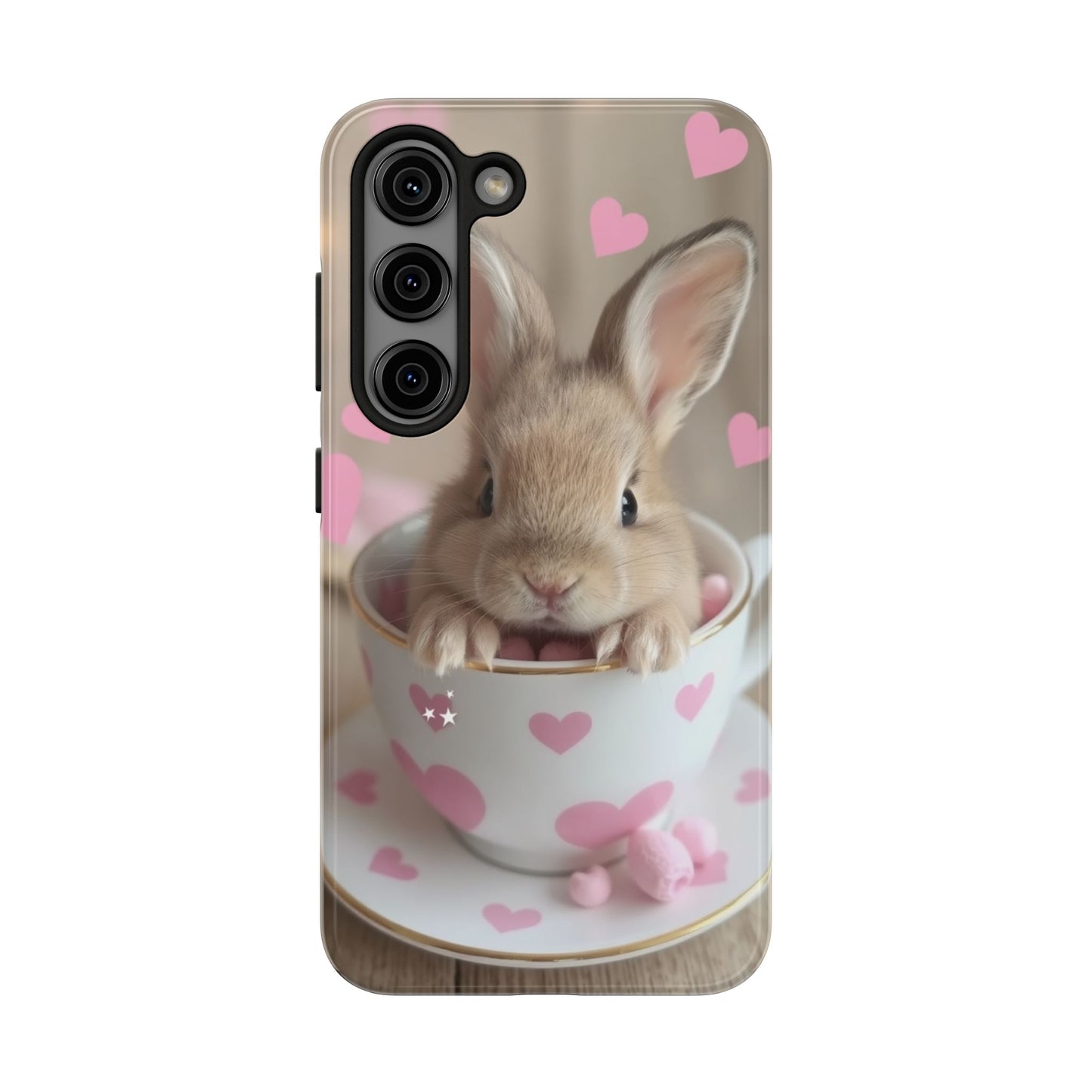 Adorable Bunny Phone Case with Heart Design - Cute Gift for Animal Lovers