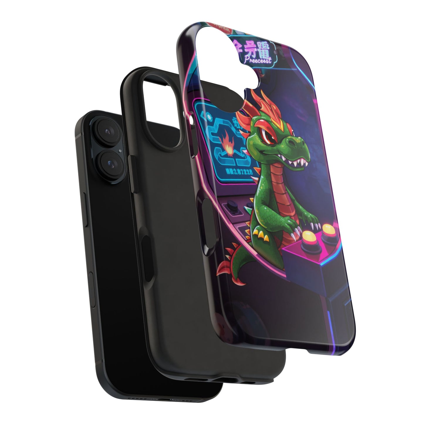 Retro Gamer Tough Phone Case with Dragon Design
