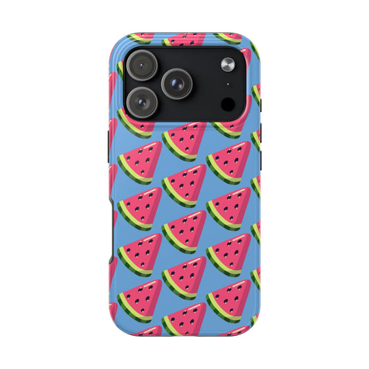 Watermelon Fun Tough Phone Case - Summer Vibes, Blue - for iPhone