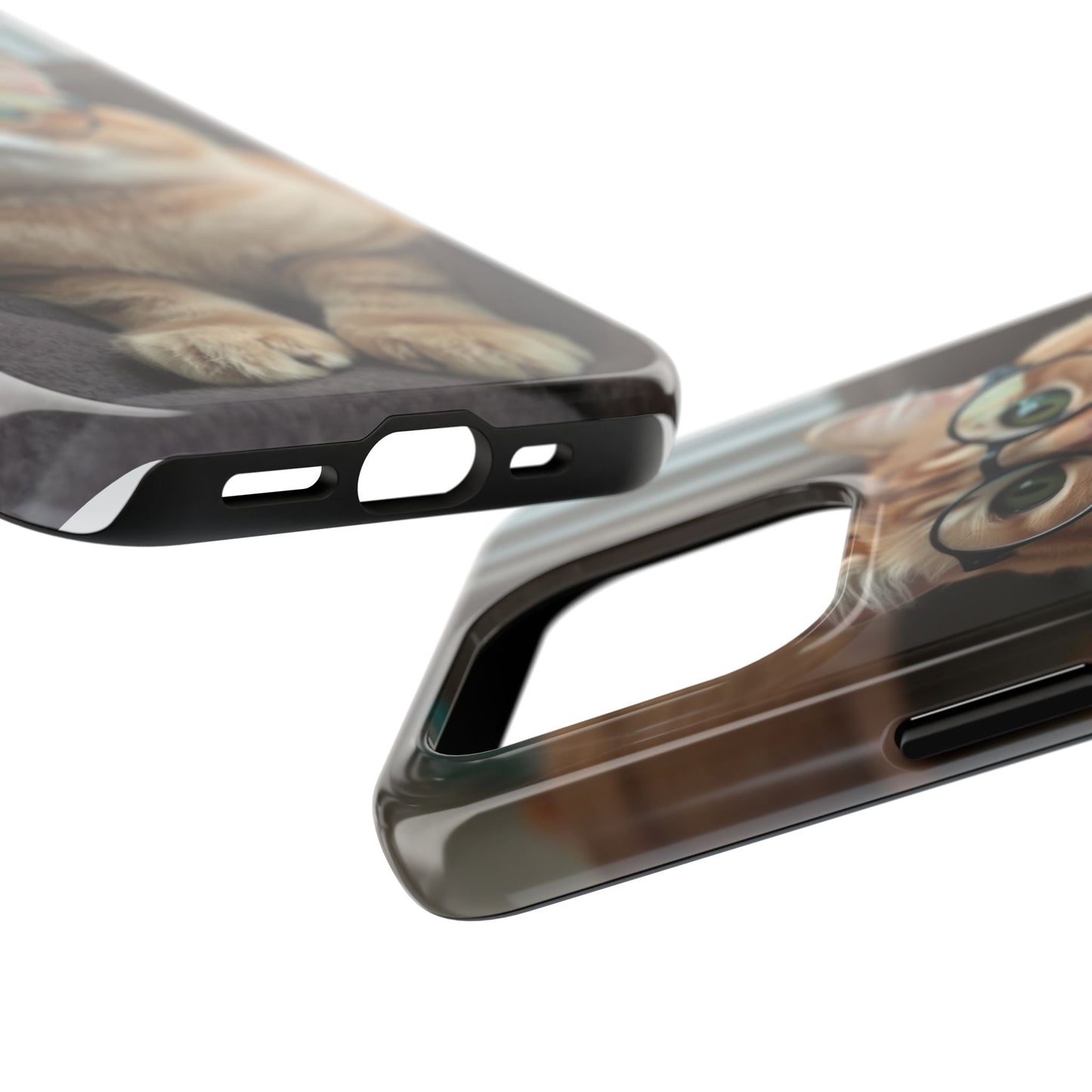 Cute Cat Glasses Tough Phone Case - Fun & Stylish Protection for Cat Lovers