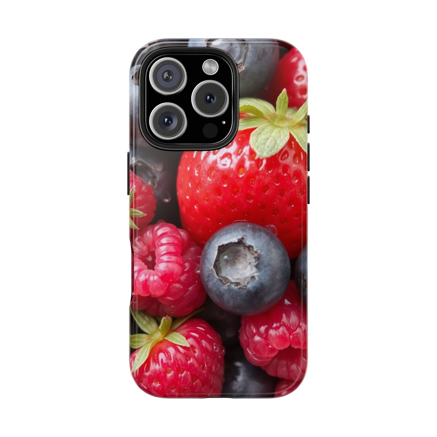 Fruit-Themed Tough Phone Case - Berry Burst Design