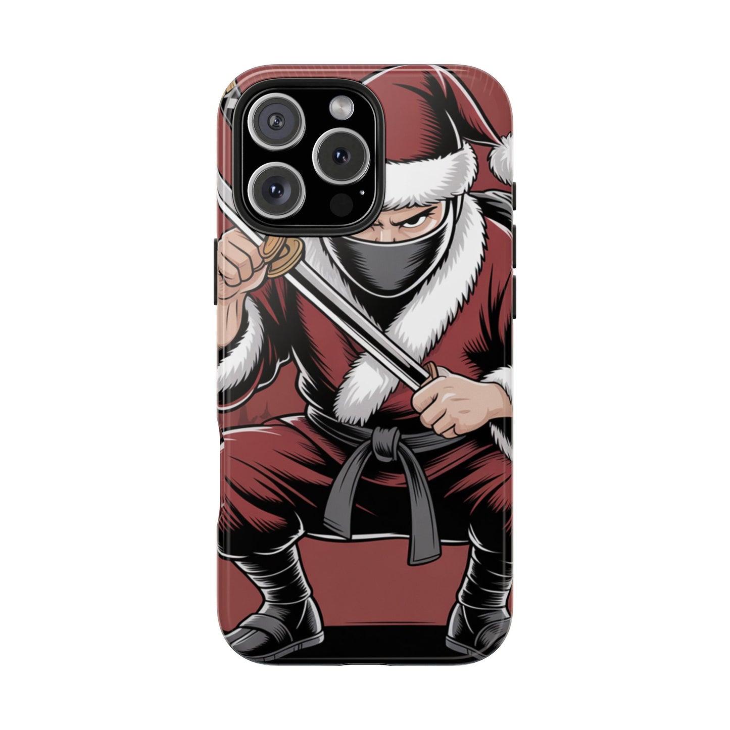 Ninja Santa Tough Phone Case | Durable Holiday Phone Cover for iPhone