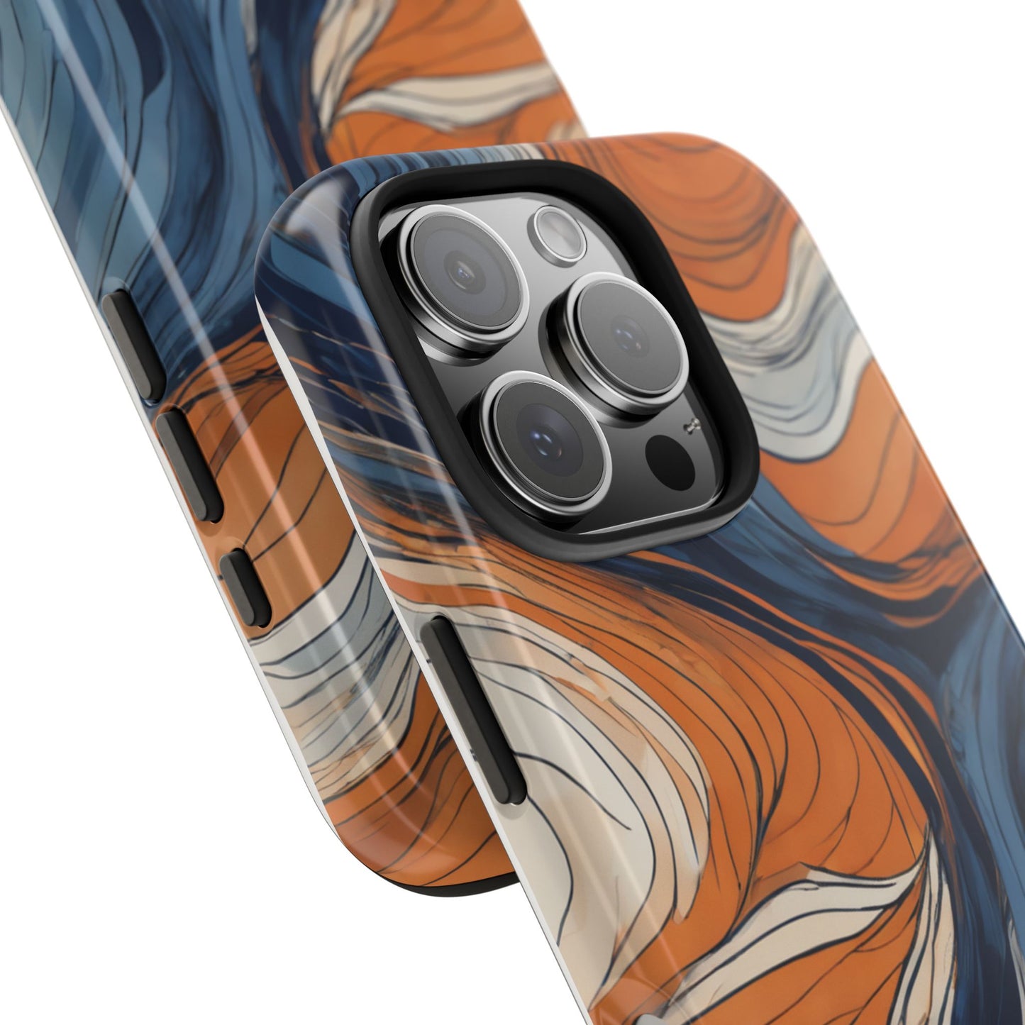 Artistic Tough Phone Case - Vibrant Abstract  Waves Design - for iPhone