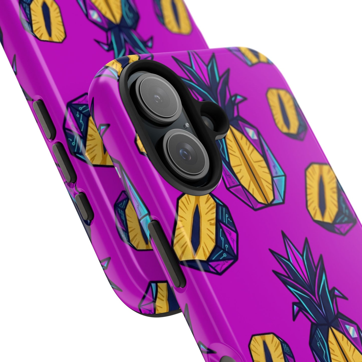 Cyberpunk Origami Pineapple iPhone Case