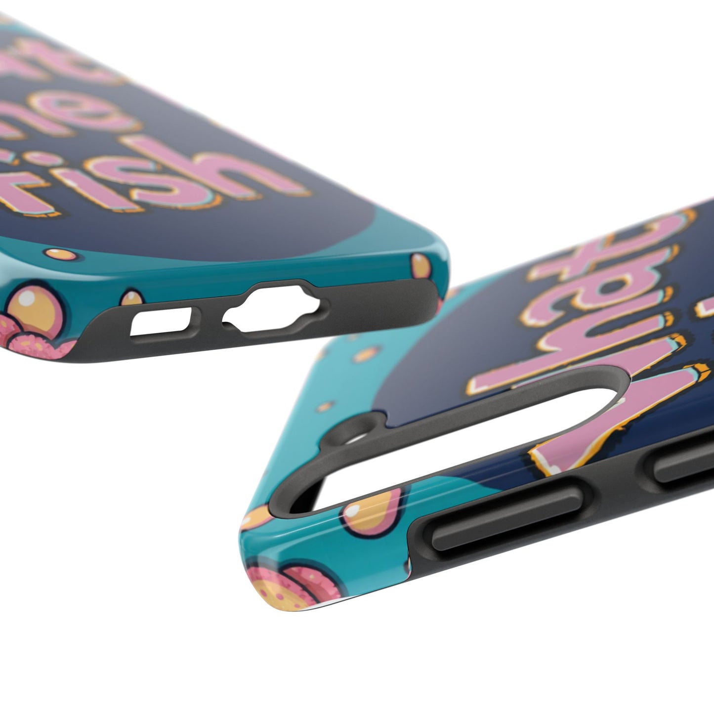 Playful Tough Phone Case - "What the Fish" Design