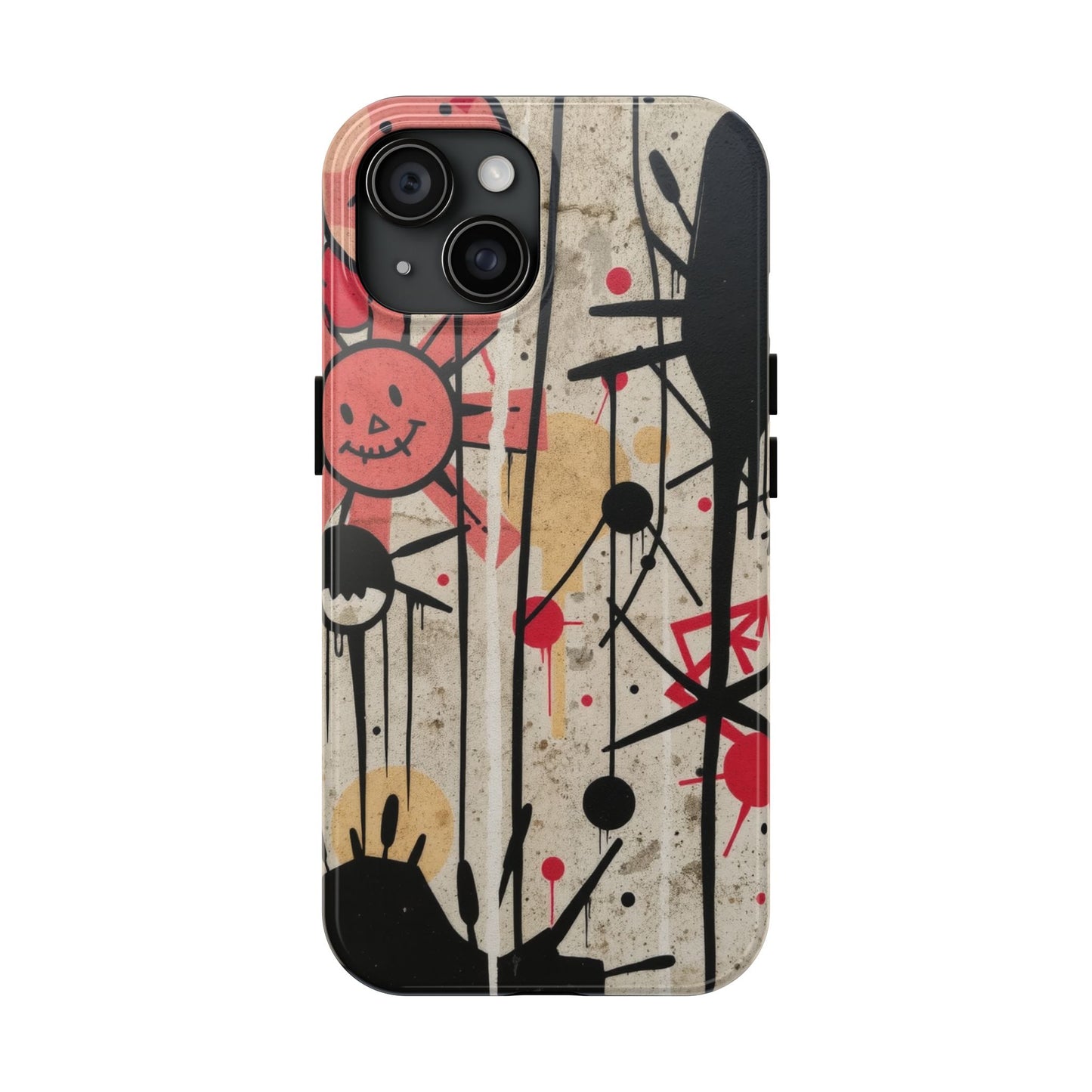 Artistic Tough Phone Case - Abstract Fun Grafitti Design for Protective Style - for iPhone