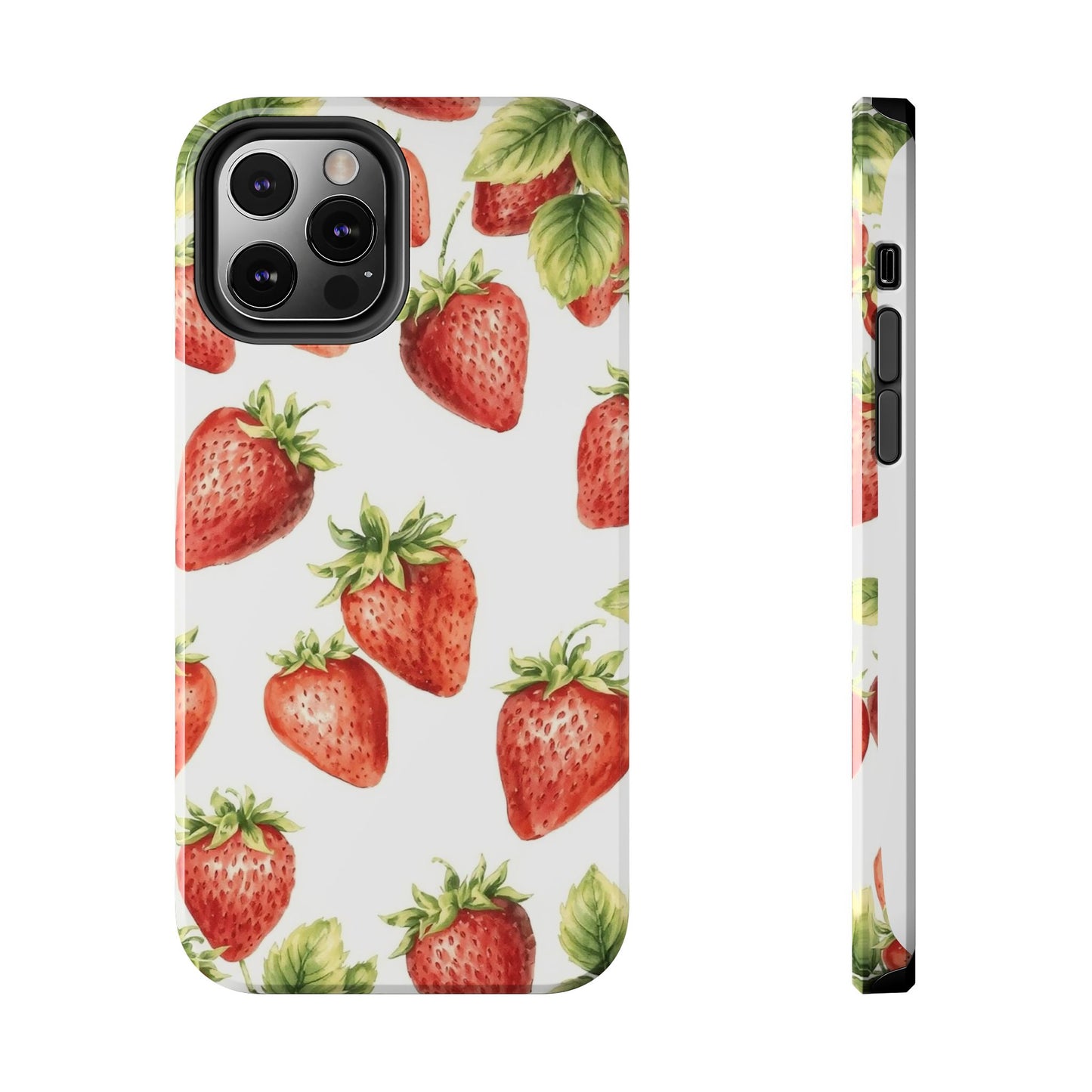 Strawberry Tough Phone Case - Durable Protection with a Fresh Design - for iPhone