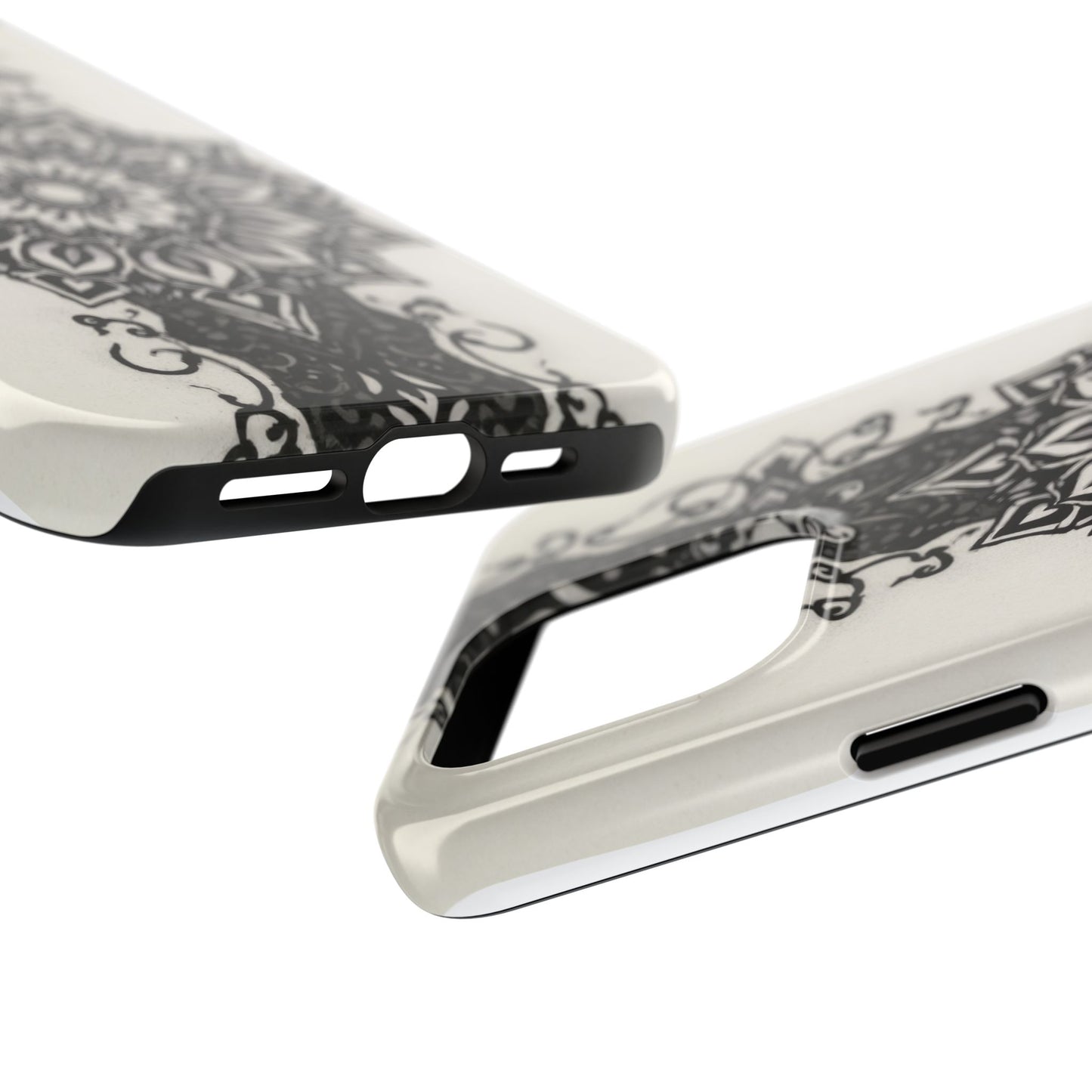 Stylish Tough Phone Cases with Dark Mandala Design - Durable and Unique Protection - for iPhone