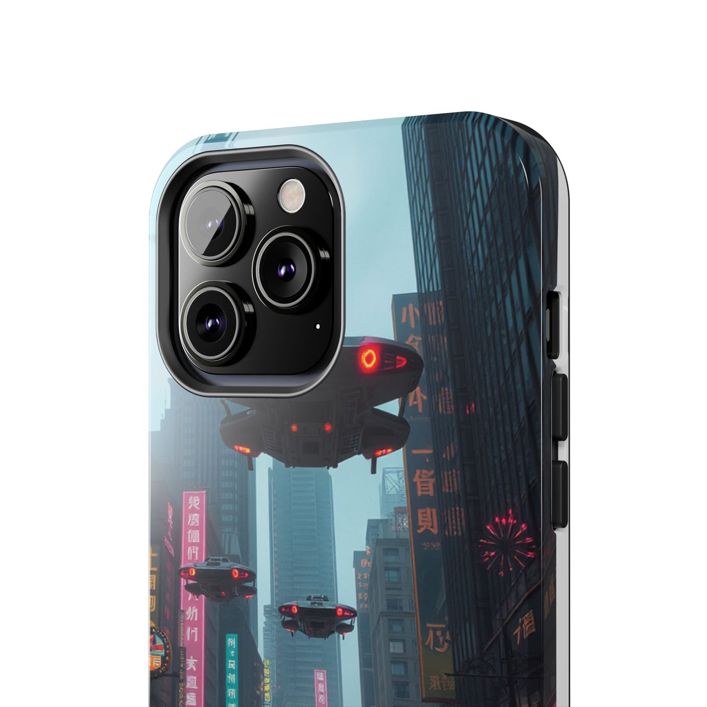 Futuristic City Tough Phone Case - Sci-Fi Design for Urban Explorers