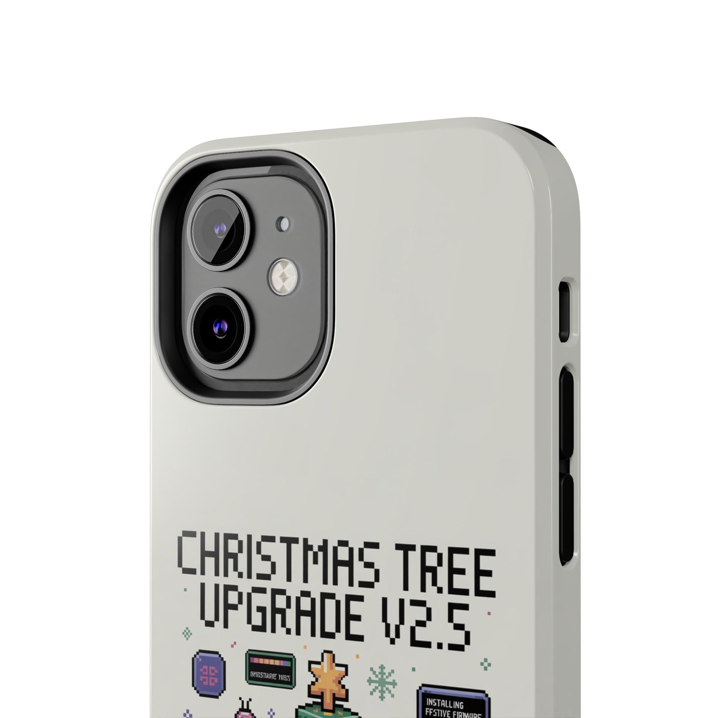 Christmas Tree Upgrade Tough iPhone Case - Pixel Art Design