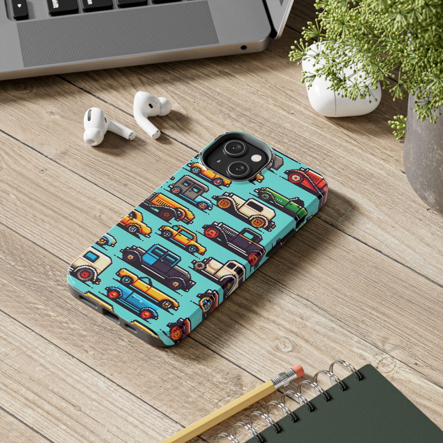 Retro Car Pixel Art Tough Phone Case - Durable & Stylish Protection - for iPhone