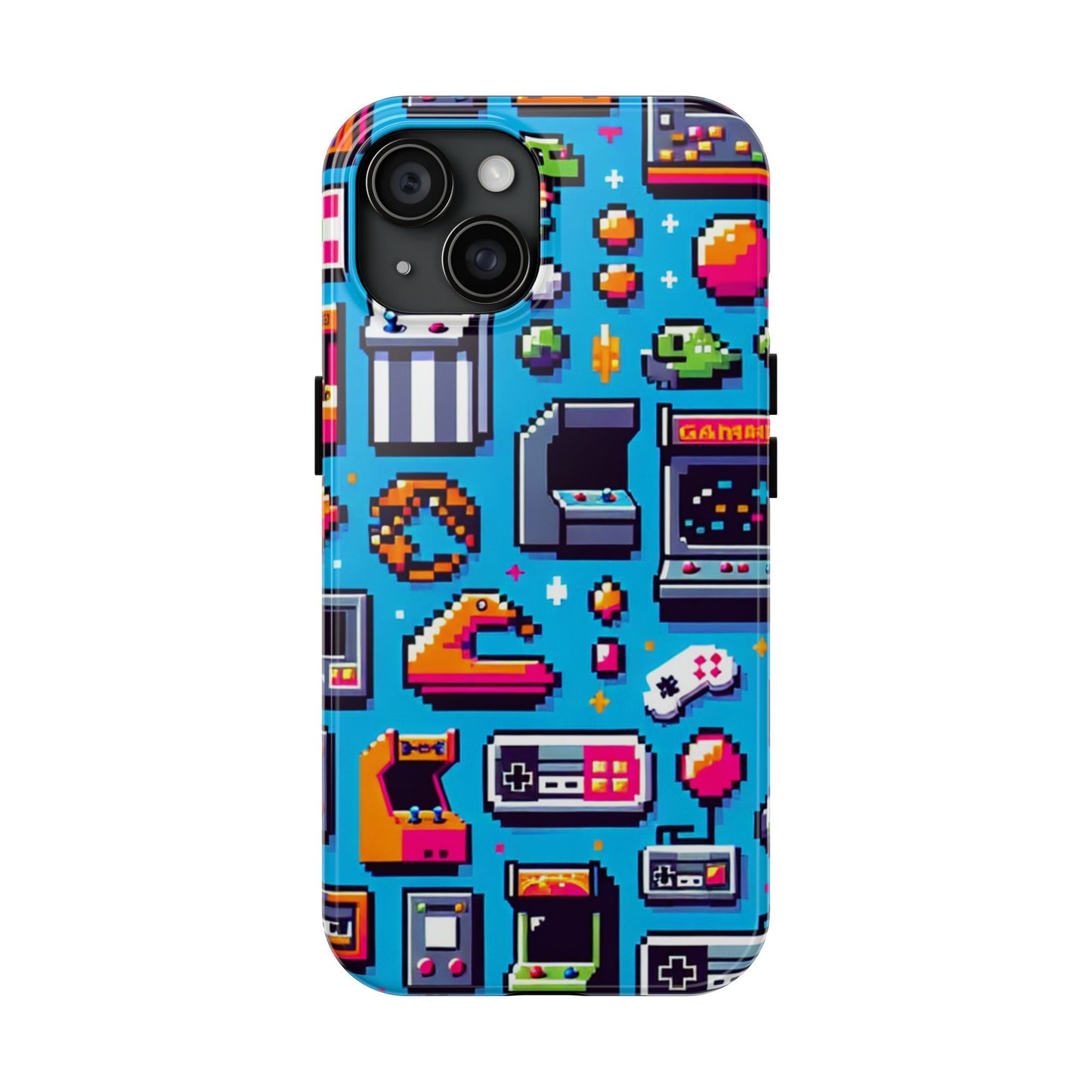 Retro Gaming Tough Phone Case - Pixel Art Design for Gamers - for iPhone