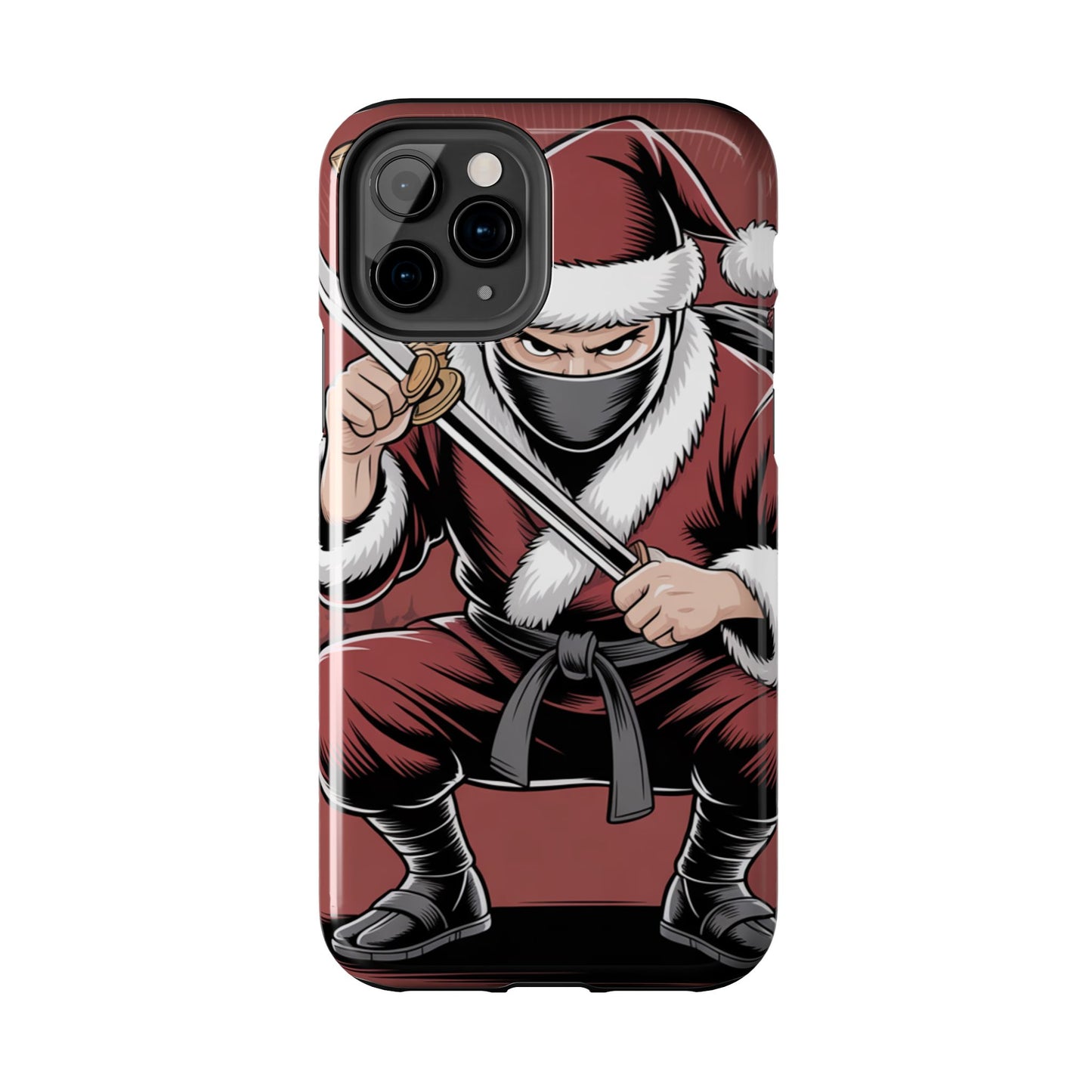 Ninja Santa Tough Phone Case | Durable Holiday Phone Cover for iPhone