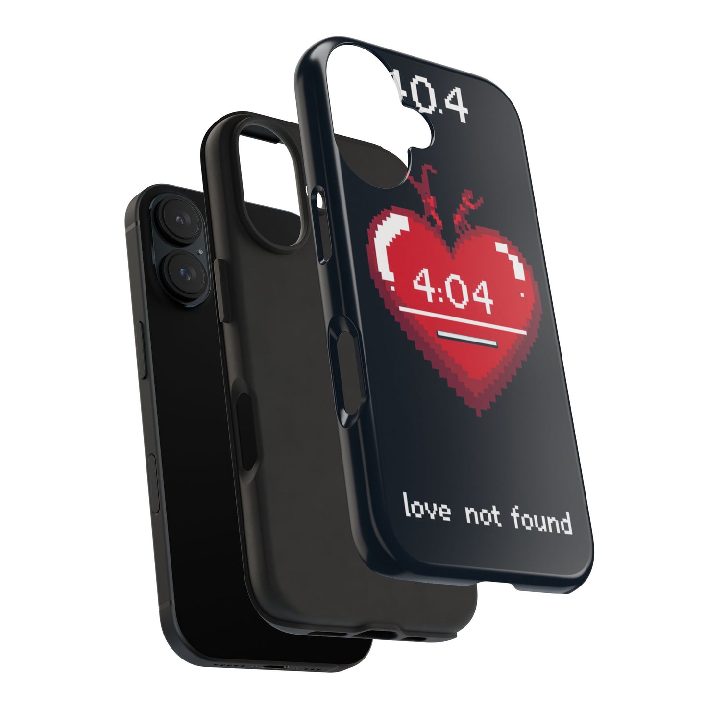 Vintage Pixel Heart Tough Phone Case - "404 Love Not Found" Design