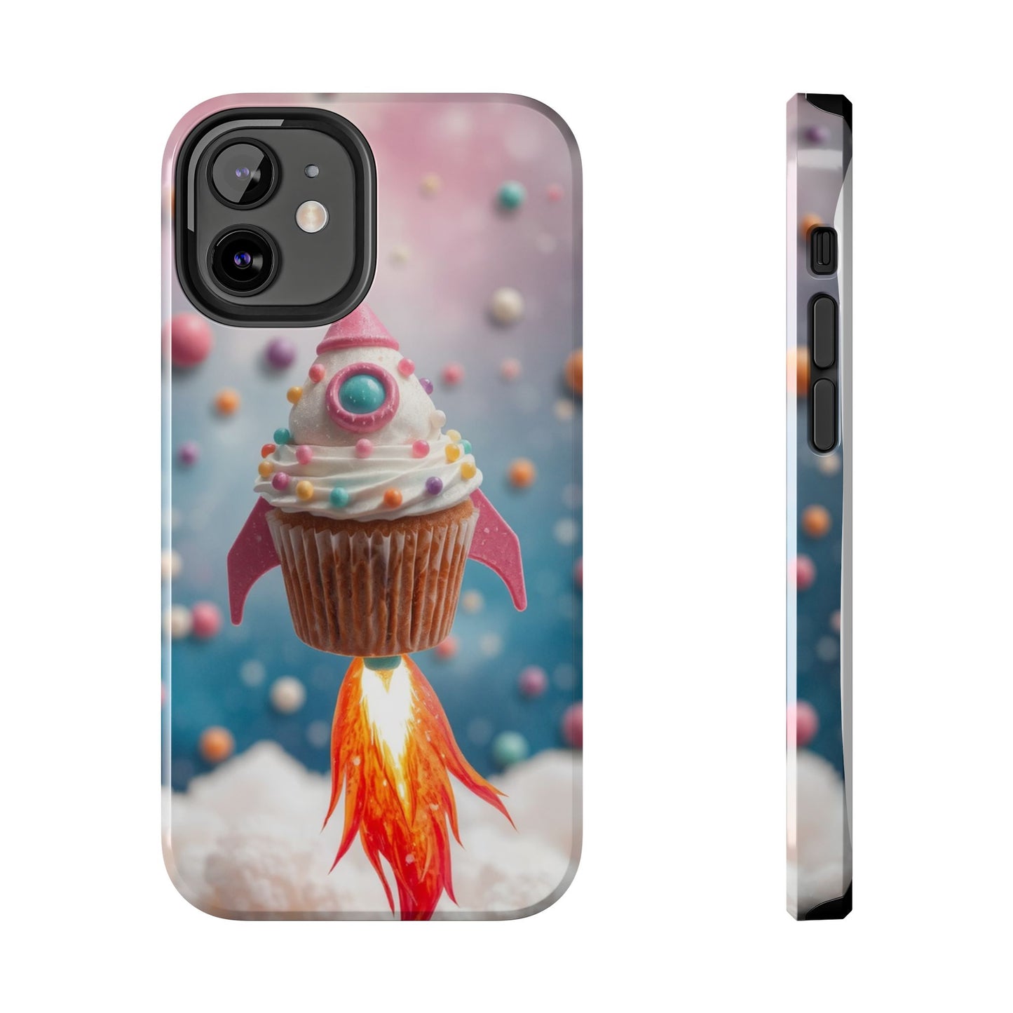 Whimsical Rocket Cupcake Phone Case - Fun Protective Case for Kids and Teens