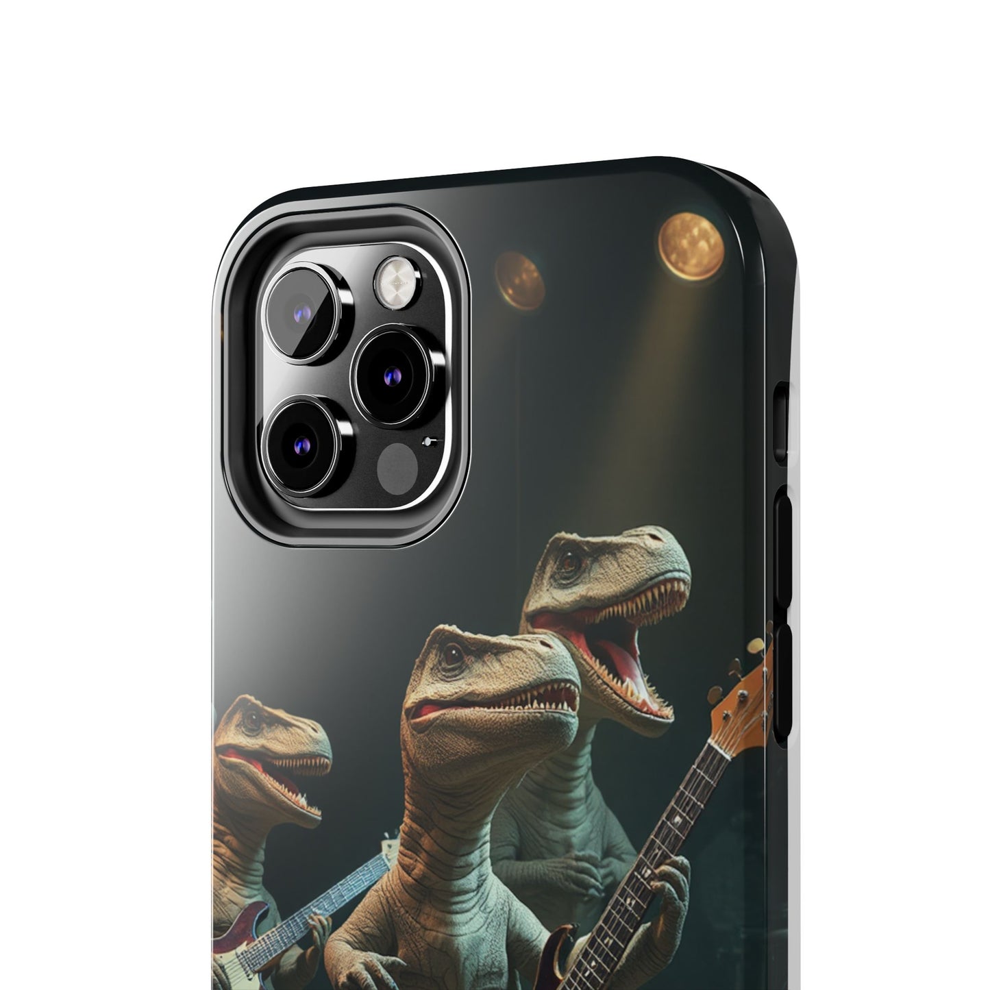 Rockin' Dinosaur Tough Phone Cases - Perfect for Music Lovers and Kids!