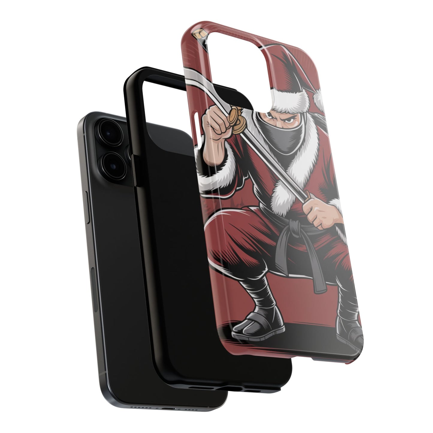 Ninja Santa Tough Phone Case | Durable Holiday Phone Cover for iPhone