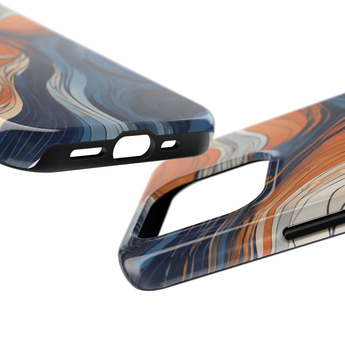 Artistic Tough Phone Case - Vibrant Abstract  Waves Design - for iPhone