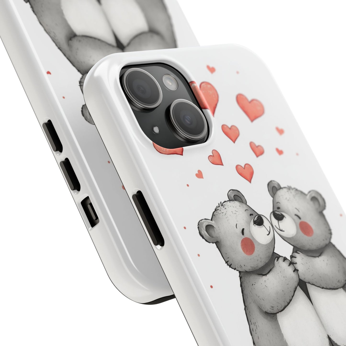Cute Bear Love Tough Phone Case - Perfect for Valentine's Day & Couples
