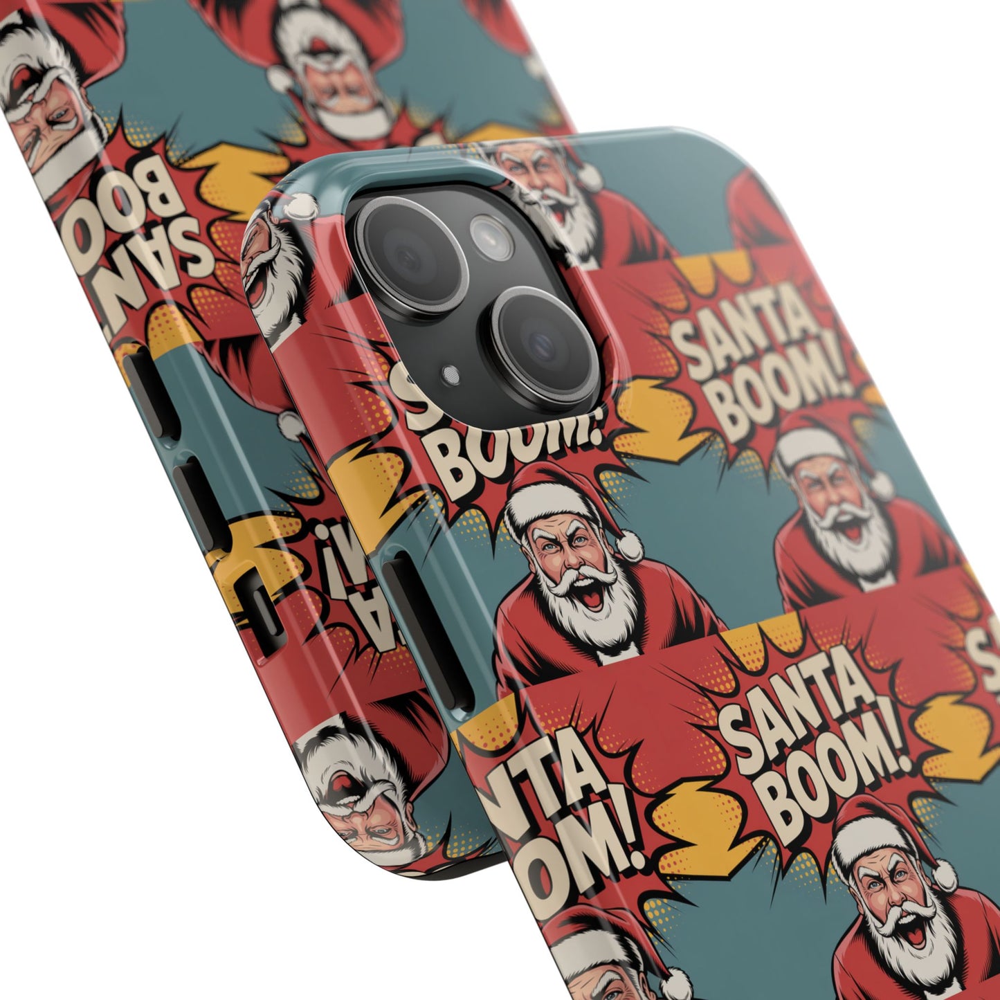 Festive Santa Boom Pattern Tough Phone Case