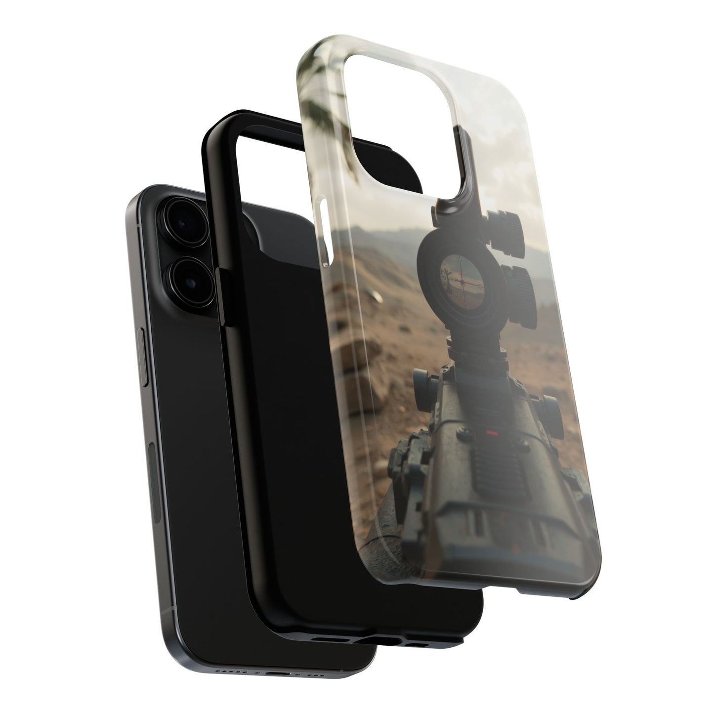 Tough Phone Case with Sniper Scope Design - Durable & Stylish Protection for Outdoors Enthusiasts