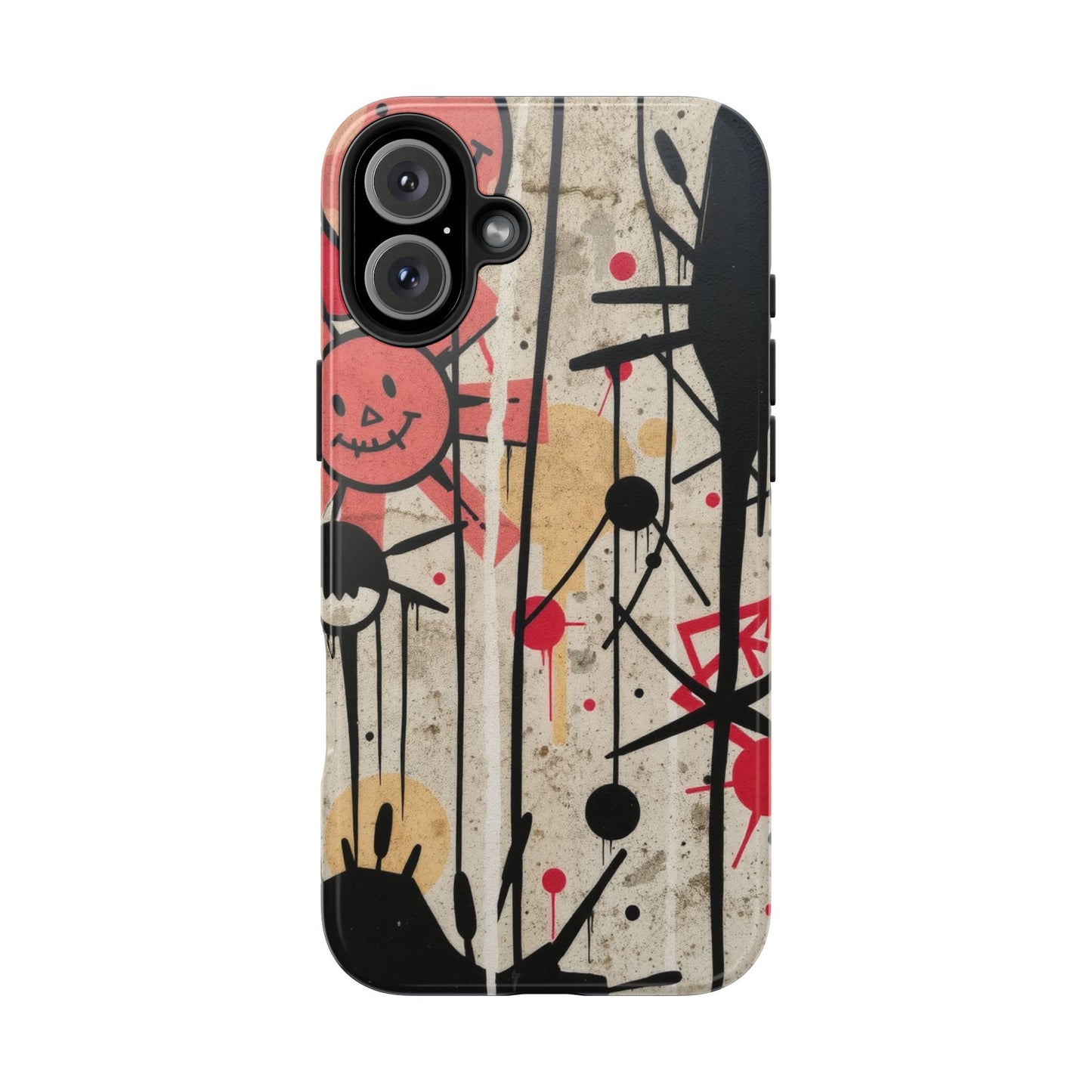 Artistic Tough Phone Case - Abstract Fun Grafitti Design for Protective Style - for iPhone