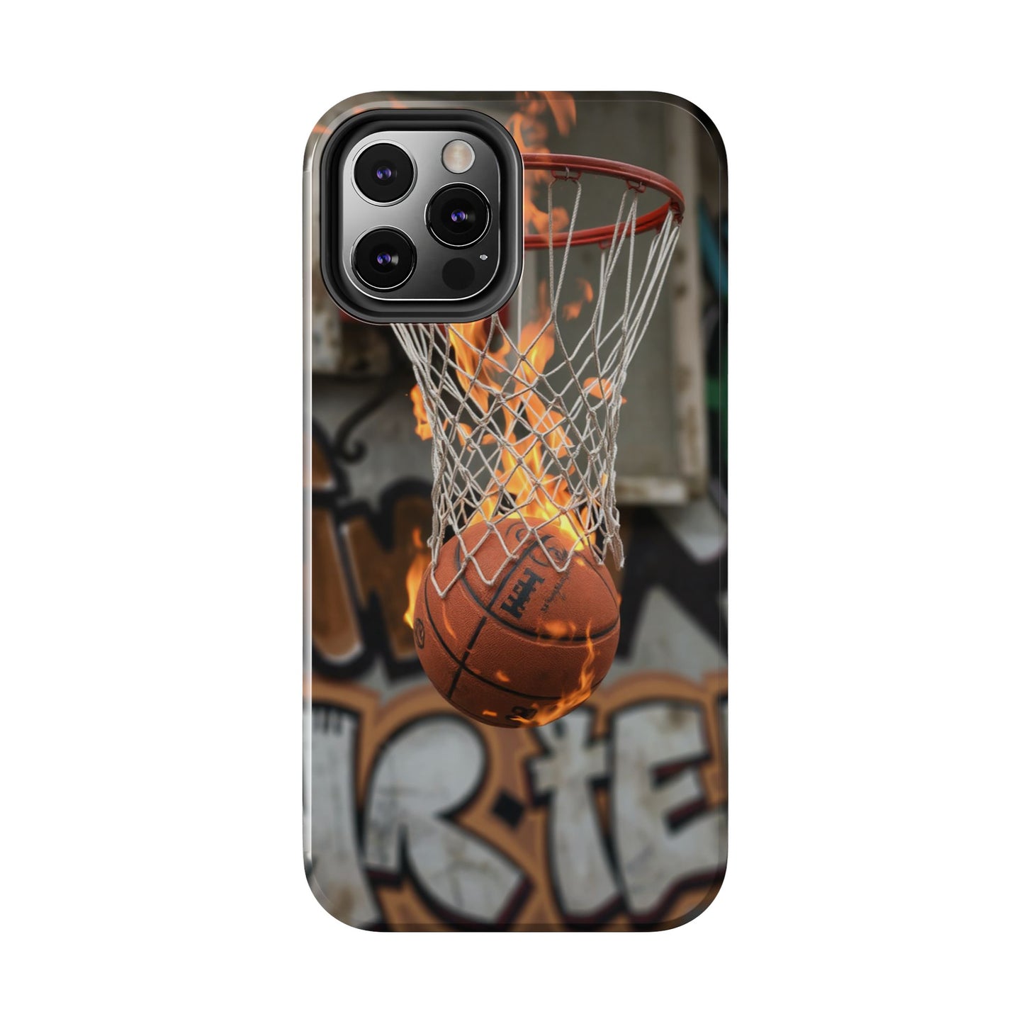 Fire Basketball Tough Phone Case - Durable Sporty Design for Athletes & Fans