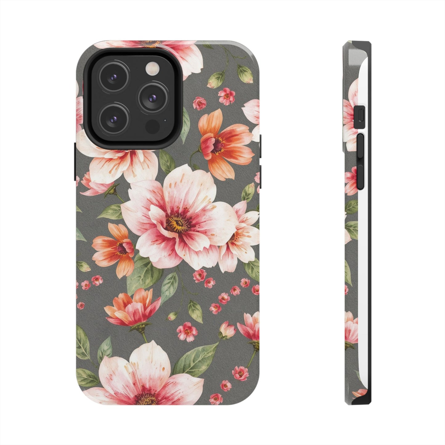 Floral Pink Tough Phone Case - Stylish & Durable Floral Design - for iPhone