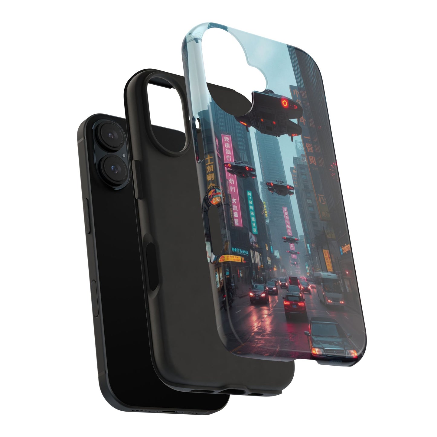 Futuristic City Tough Phone Case - Sci-Fi Design for Urban Explorers