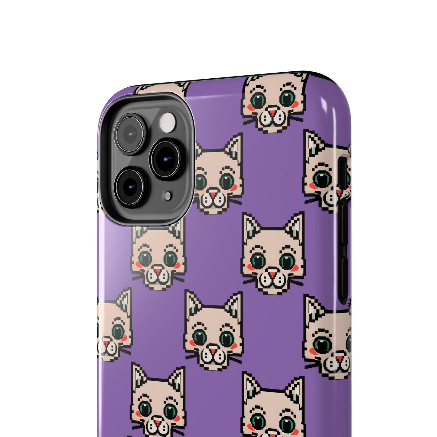 Cute Pixel Cat Tough Phone Case – Fun and Durable Protection for Cat Lovers - for iPhone